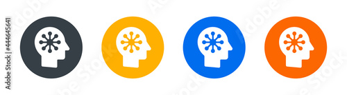 Neuron with human head icon graphic design. 
