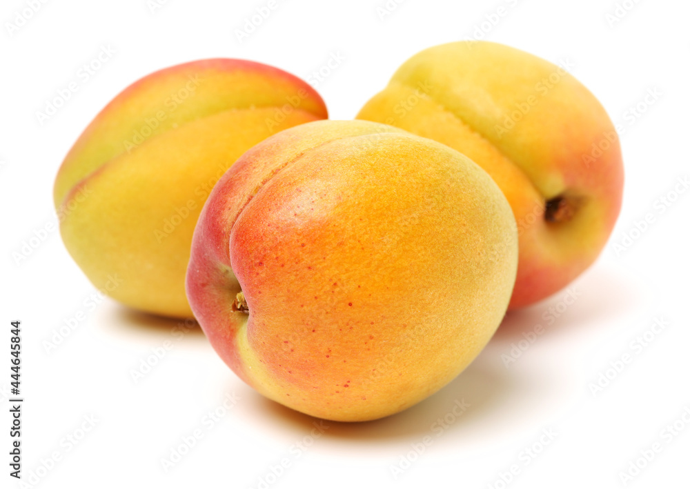 Fresh apricot fruits isolated on white background Fresh apricot fruits isolated on white background