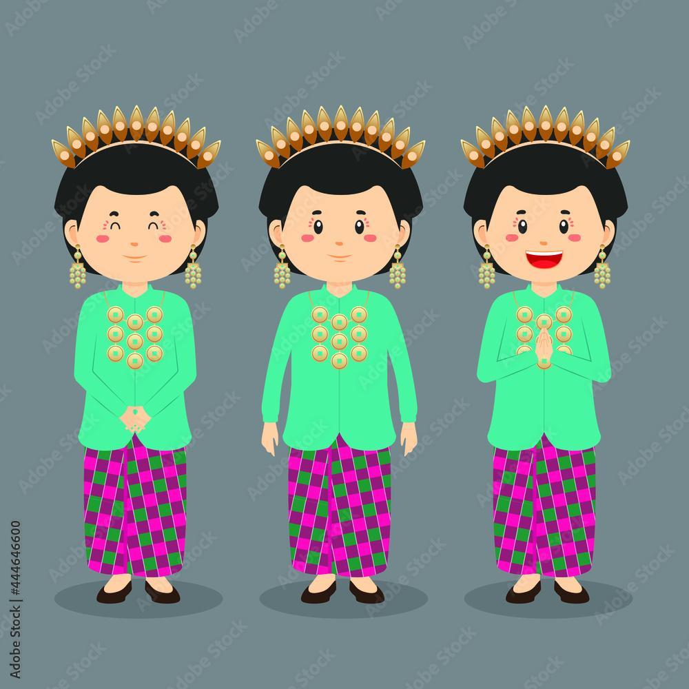 South Sulawesi Character with Various Expression South Sulawesi Character with Various Expression