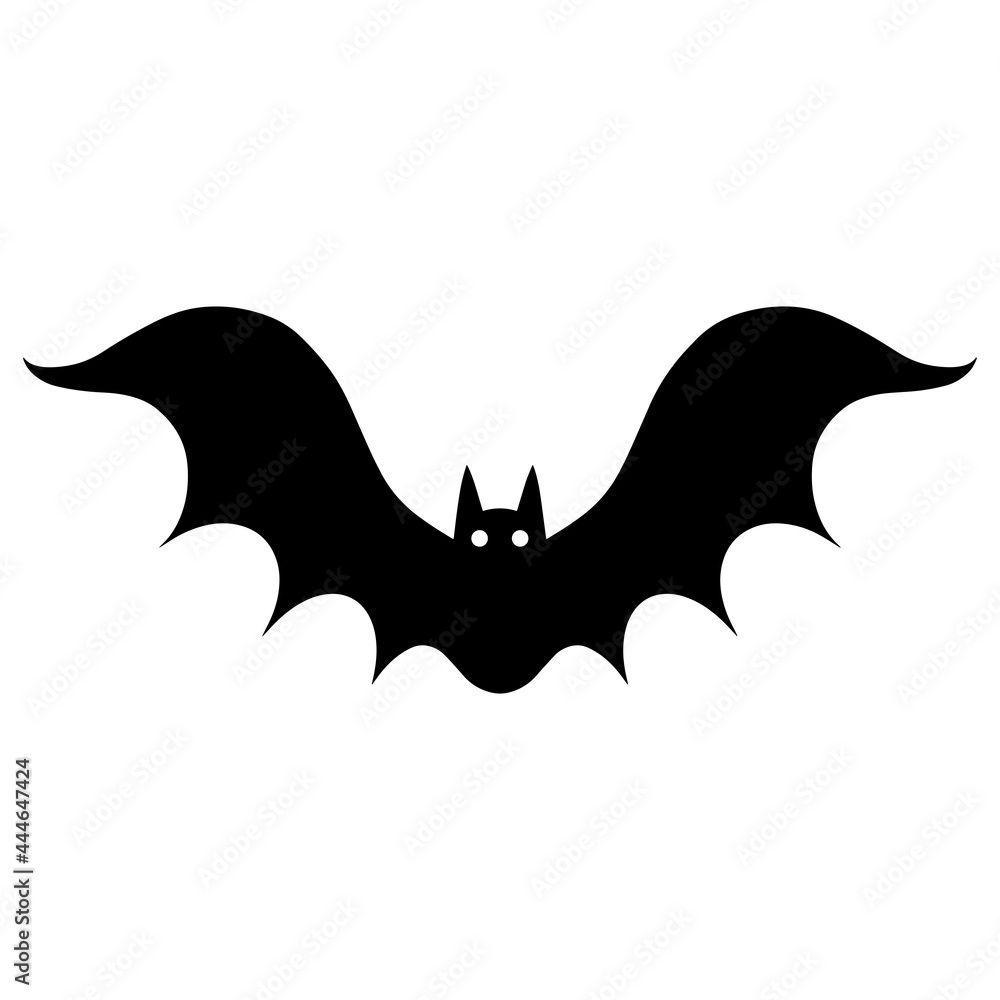 Bat vector icon. Isolated illustration on a white background. Black silhouette of a predator. Hand-drawn doodle. Night bloodsucker. Halloween print. The beast is in flight. Monochrome, flat style. Bat vector icon. Isolated illustration on a white background. Black silhouette of a predator. Hand-drawn doodle. Night bloodsucker. Halloween print. The beast is in flight. Monochrome, flat style.