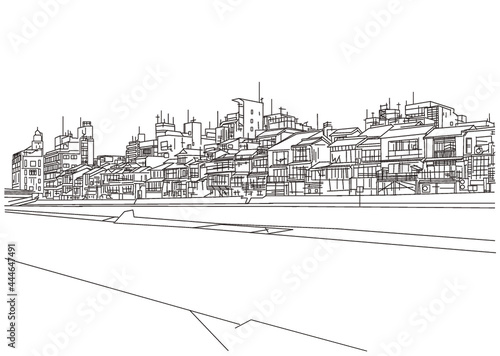 京都鴨川の風景