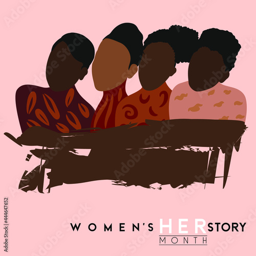 An abstract Womens Her Story Month poster on an isolated background