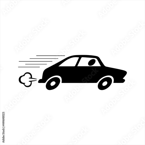 Fast driving car icon, vector and glyph