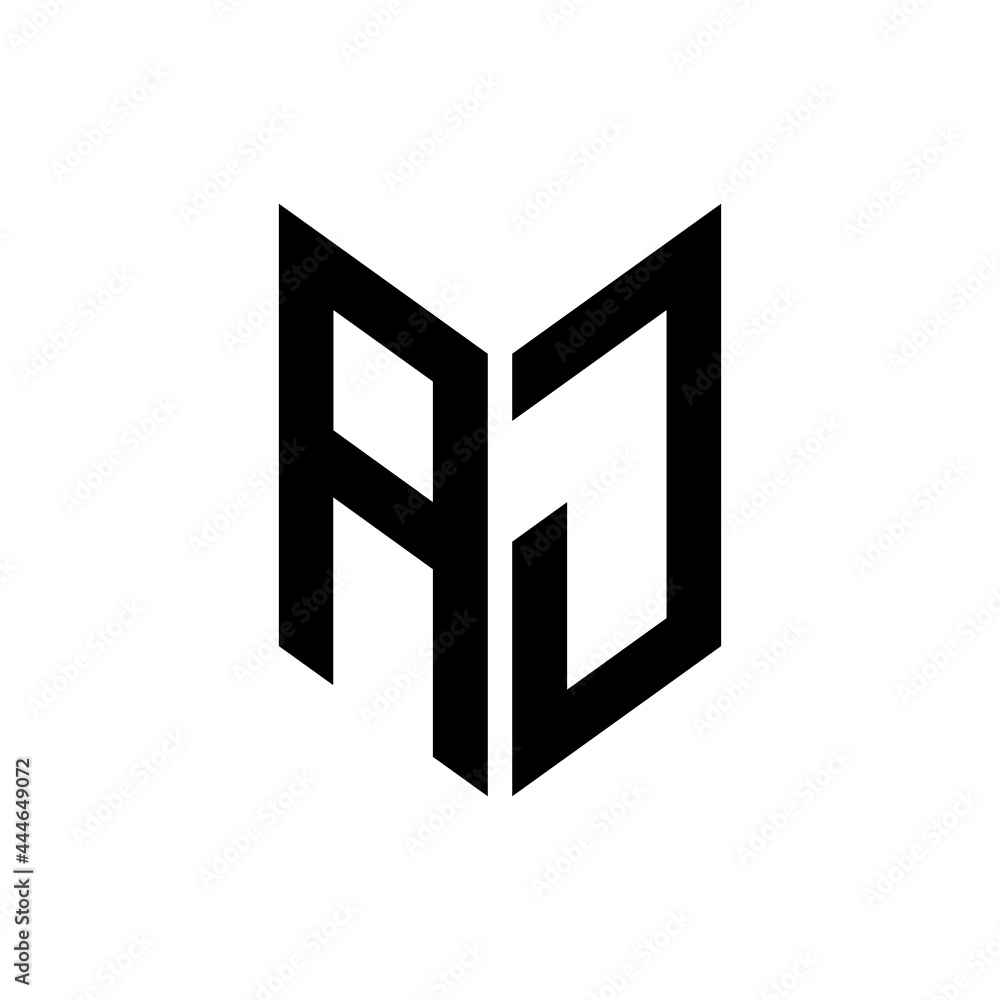initial letters monogram logo black AJ initial letters monogram logo black AJ