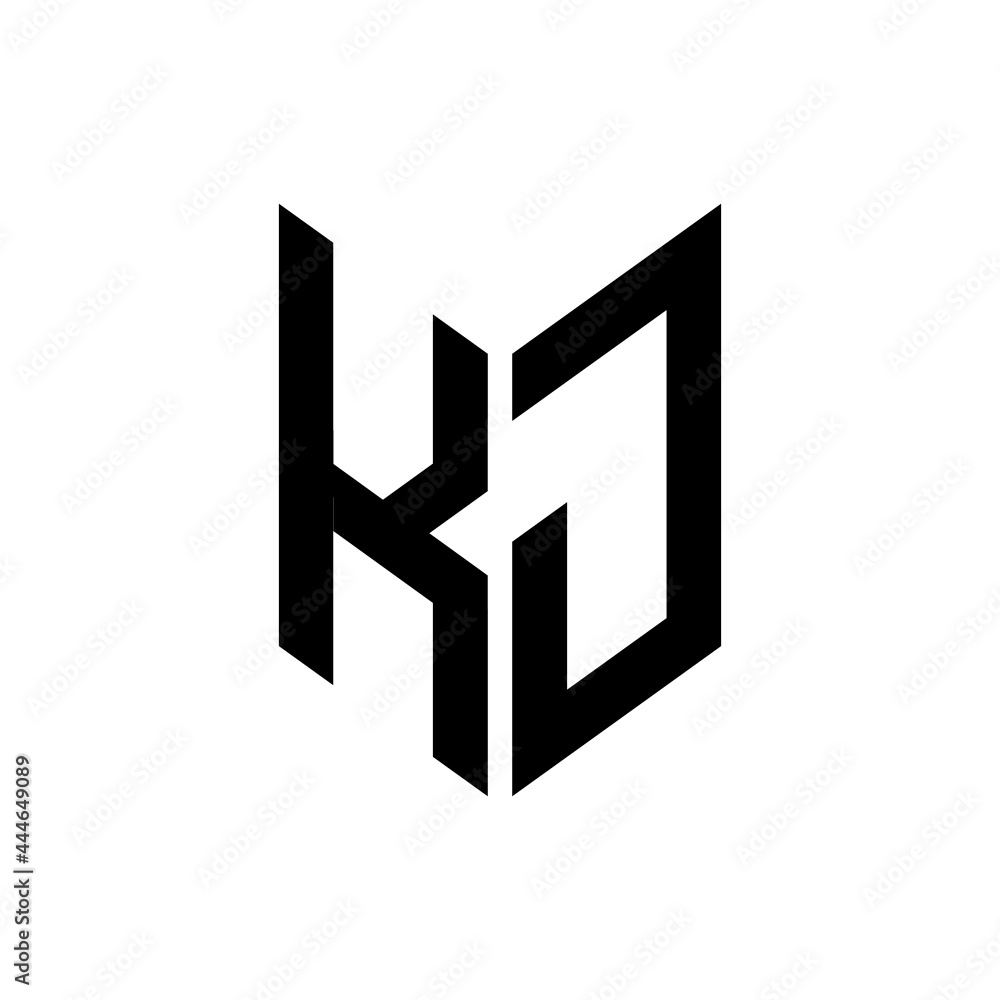 initial letters monogram logo black KJ initial letters monogram logo black KJ