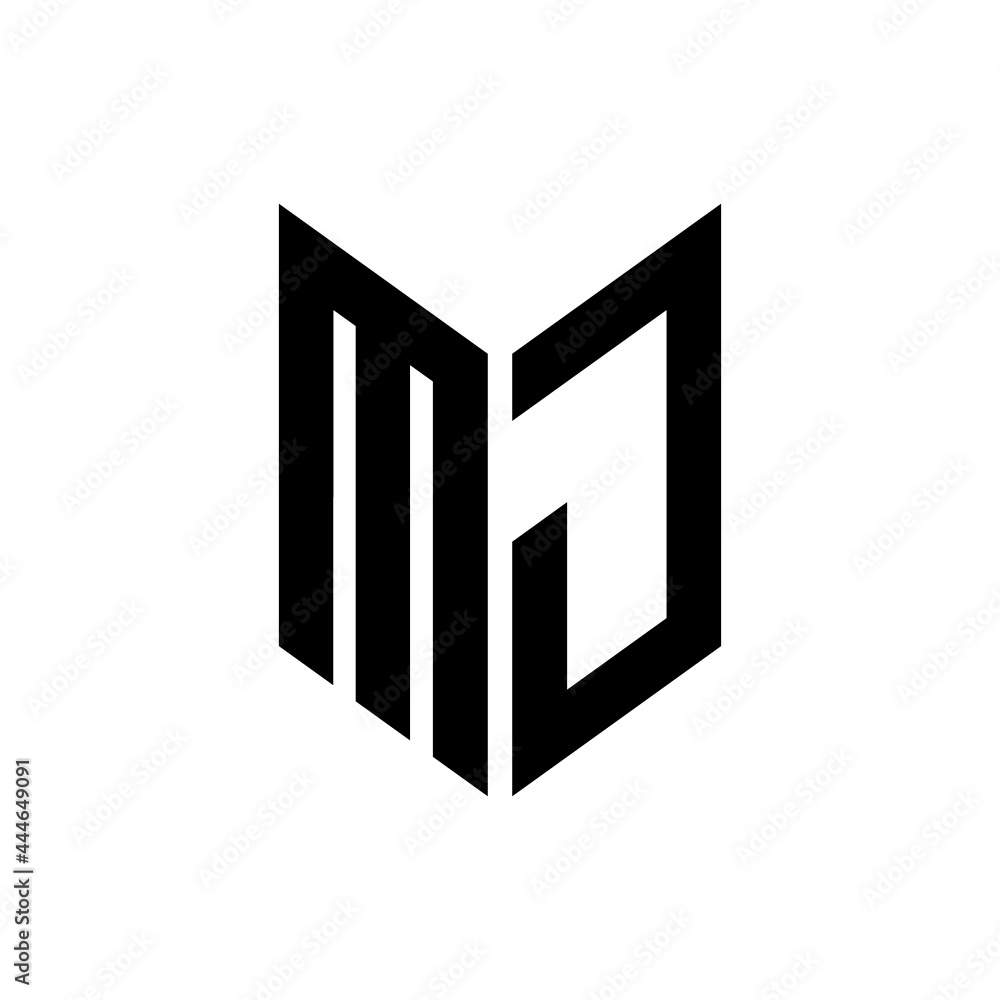 initial letters monogram logo black MJ initial letters monogram logo black MJ