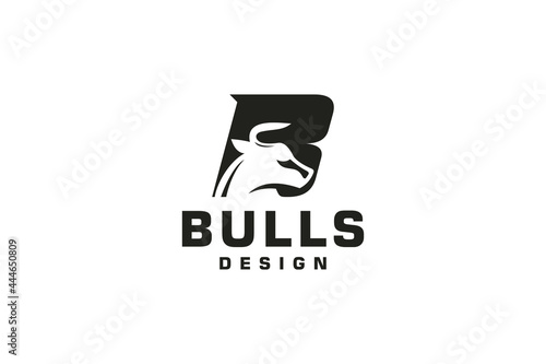 Letter B logo, Bull logo,head bull logo, monogram Logo Design Template Element