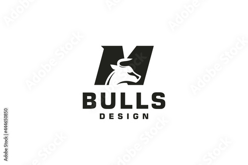 Letter M logo, Bull logo,head bull logo, monogram Logo Design Template Element