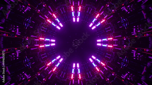 3D rendering of a glowing intergalactic tunnel leading to another dimension