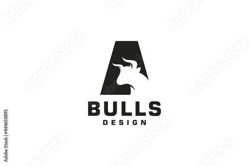Letter A logo, Bull logo,head bull logo, monogram Logo Design Template Element