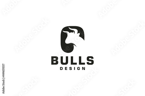 Letter O logo, Bull logo,head bull logo, monogram Logo Design Template Element