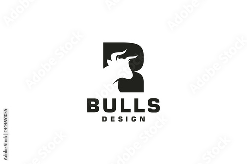 Letter R logo, Bull logo,head bull logo, monogram Logo Design Template Element