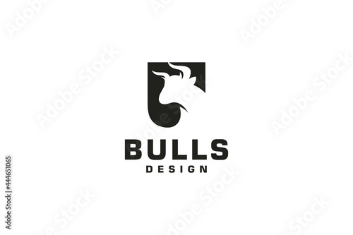 Letter U logo, Bull logo,head bull logo, monogram Logo Design Template Element