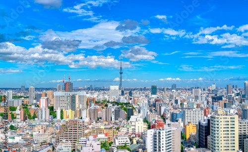 東京風景　夏空　