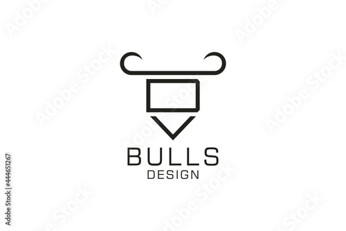 Letter D logo, Bull logo,head bull logo, monogram Logo Design Template Element
