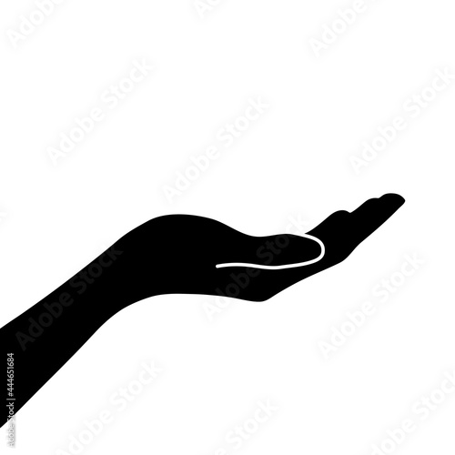 Open hand on white background