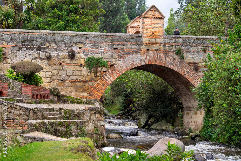 Stone bridge, calicanto bridge in Boyaca Colombia