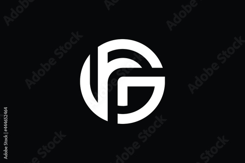 GF logo letter design on luxury background. FG logo monogram initials letter concept. GF icon logo design. FG elegant and Professional letter icon design on black background. G F FG GF