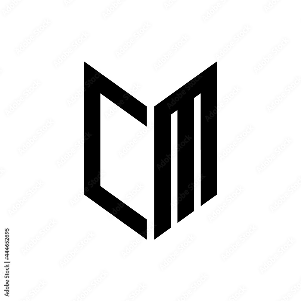 initial letters monogram logo black CM initial letters monogram logo black CM