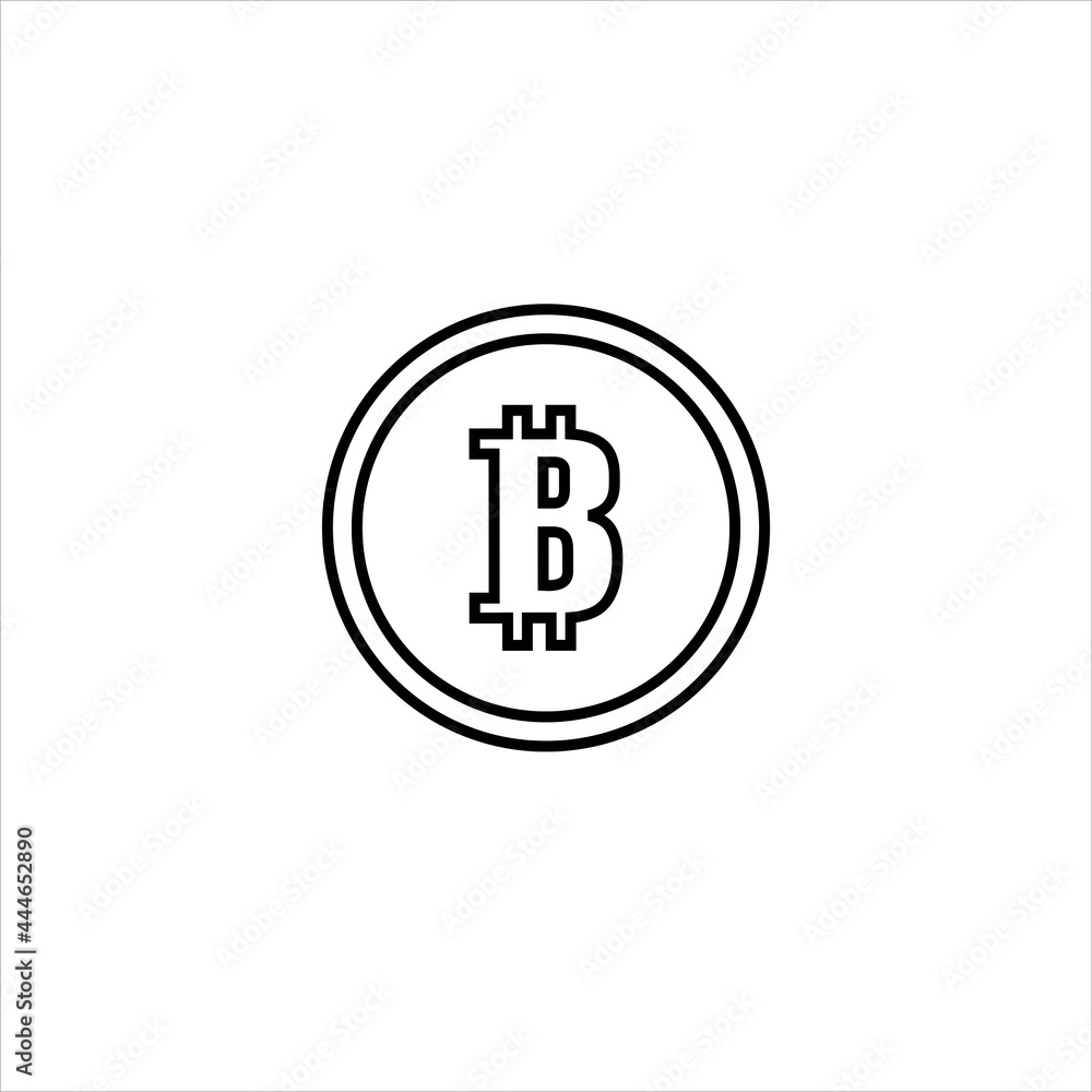 Black bitcoin icon isolated on white background Black bitcoin icon isolated on white background