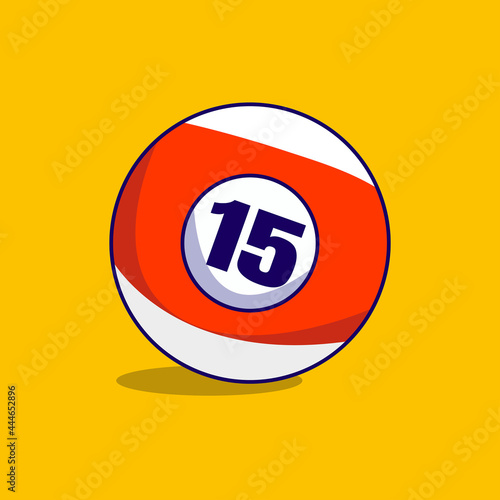 Billiard ball number 15 Vector, illustration of a Billiard Ball Icon