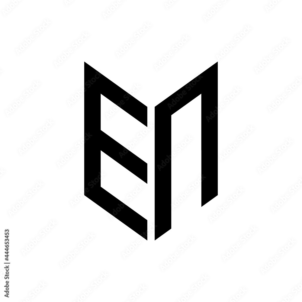 initial letters monogram logo black EN initial letters monogram logo black EN