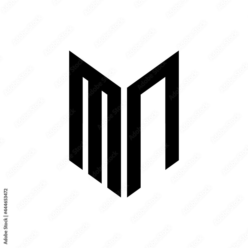 initial letters monogram logo black MN initial letters monogram logo black MN