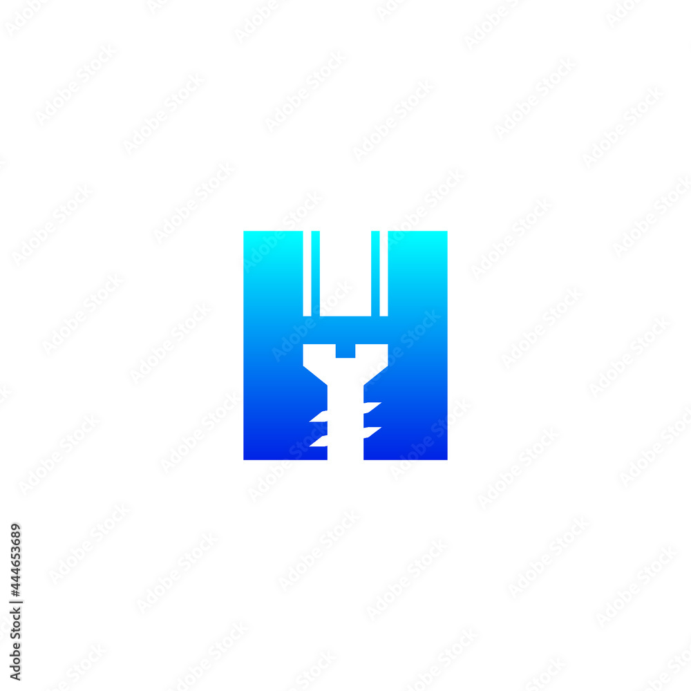 Fototapeta premium H Construction Logo Strong and simple design