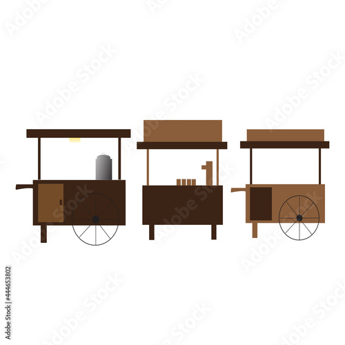 Contains food vendors to push vector illustration