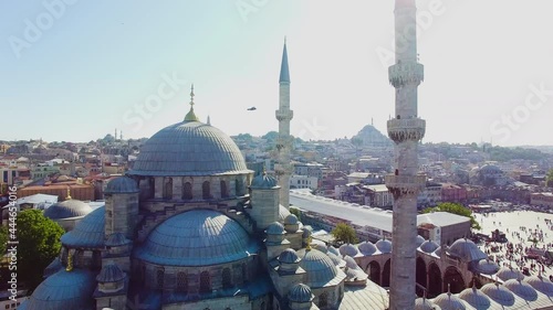 4K Aerial Drone Istanbul Mosque Sultanahmet (The Blue Mosque) photo