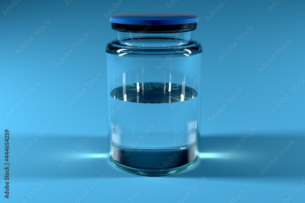 Simulated covid-19 vaccine vial on a laboratory, 3D- Render Simulated covid-19 vaccine vial on a laboratory, 3D- Render
