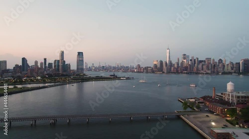 Lower Manhattan skyline at dusk photo