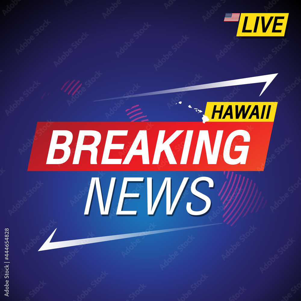Breaking news. United states of America with backgorund. Hawaii and map on Background vector art image illustration.