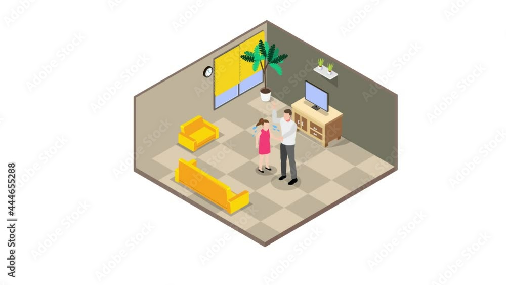 Angry father hitting his daughter at home Angry father hitting his daughter at home