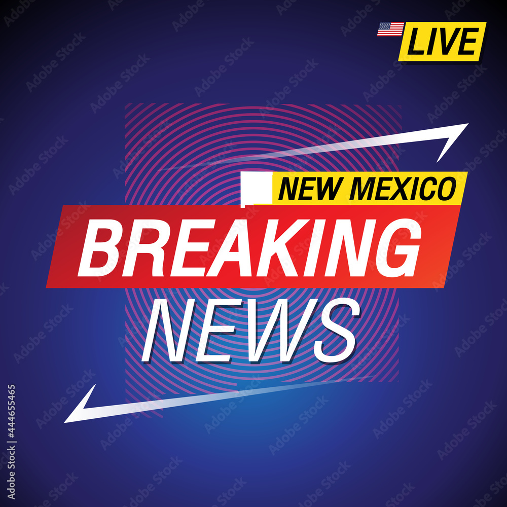 Breaking news. United states of America with backgorund. New Mexico and map on Background vector art image illustration.