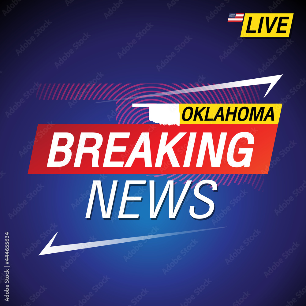 Breaking news. United states of America with backgorund. Oklahoma and map on Background vector art image illustration. Breaking news. United states of America with backgorund. Oklahoma and map on Background vector art image illustration.