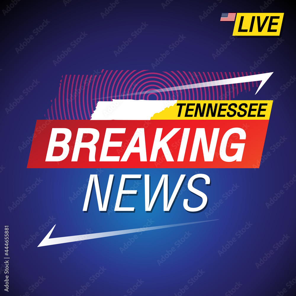 Breaking news. United states of America with backgorund. Tennessee and map on Background vector art image illustration.