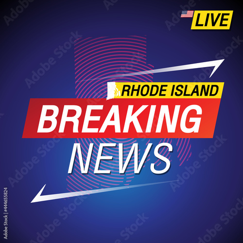 Breaking news. United states of America with backgorund. Rhode Island and map on Background vector art image illustration.