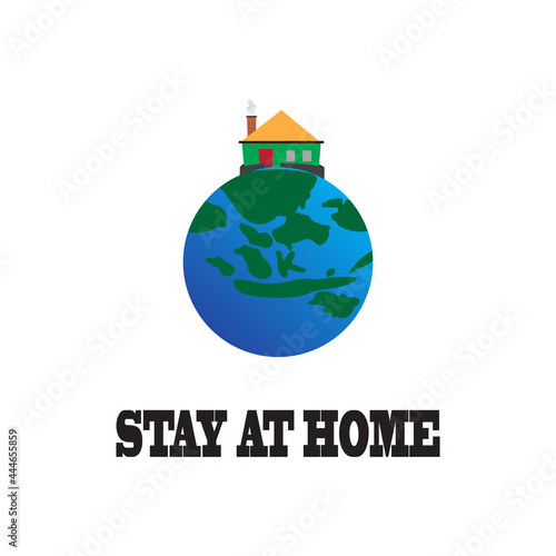 World Stay at Home Creative (Corona virus -2019 ) Banner Word with Icons ,Vector illustration.