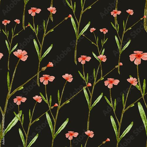 Vector pattern with a floral theme. Background with leaves and flowers. The backdrop for greeting cards, posters, banners, and placards.