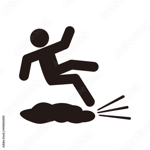 Slippery floor icon vector illustration 