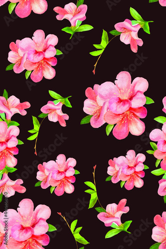 Vector pattern with a floral theme. Background with leaves and flowers. The backdrop for greeting cards, posters, banners, and placards.