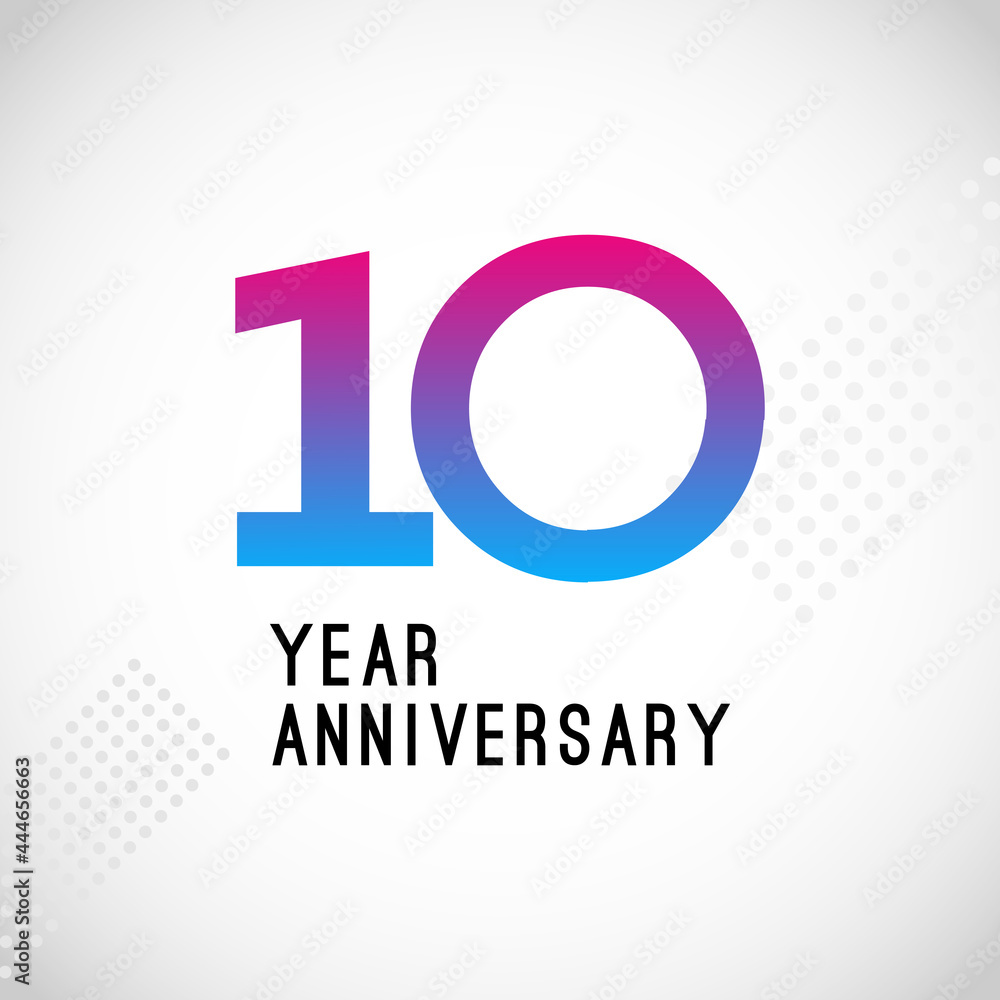 10 Year Anniversary Logo Vector Template Design Illustration White Color 10 Year Anniversary Logo Vector Template Design Illustration White Color