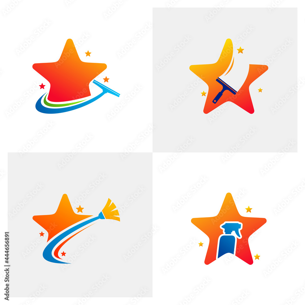 Set of Star Clean logo vector template, Creative Clean logo design concepts Set of Star Clean logo vector template, Creative Clean logo design concepts