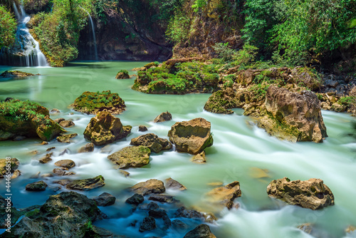 Semuc Champey cascades with turquoise Cahabon river, Lanquin, Guatemala.