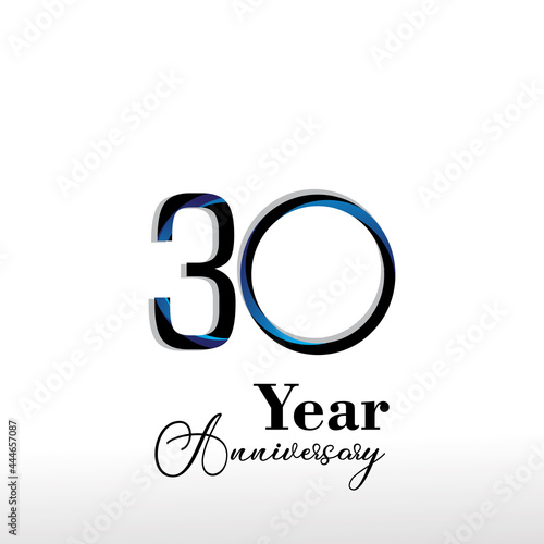 30 Year Anniversary Logo Vector Template Design Illustration White Color