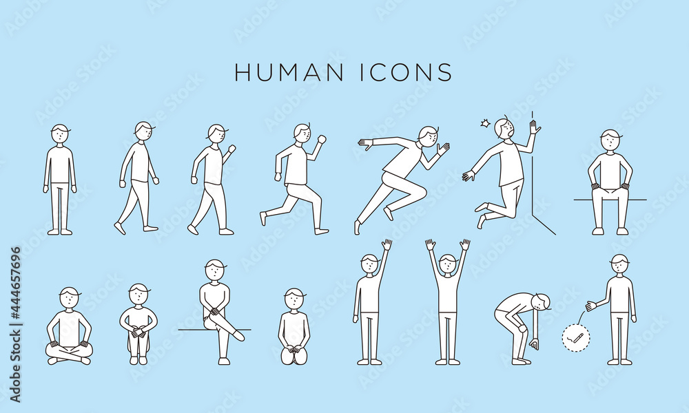 男性の色々な動き ベクターイラスト Stock Vector Adobe Stock