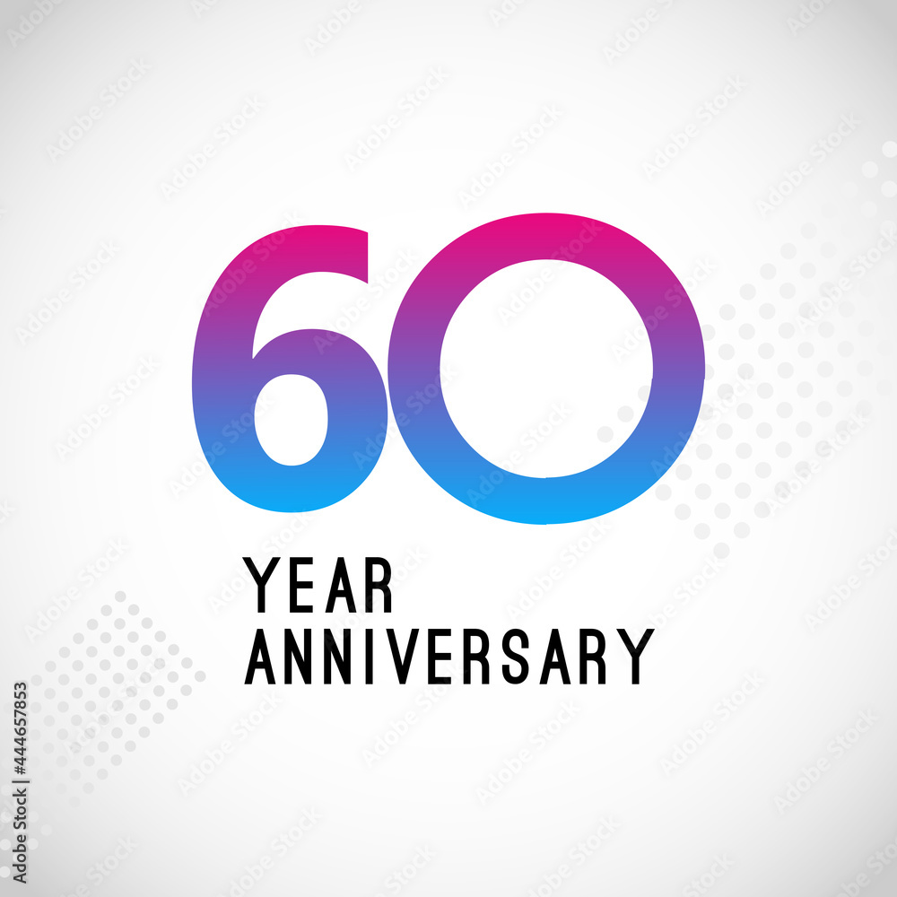 60 Year Anniversary Logo Vector Template Design Illustration White Color 60 Year Anniversary Logo Vector Template Design Illustration White Color