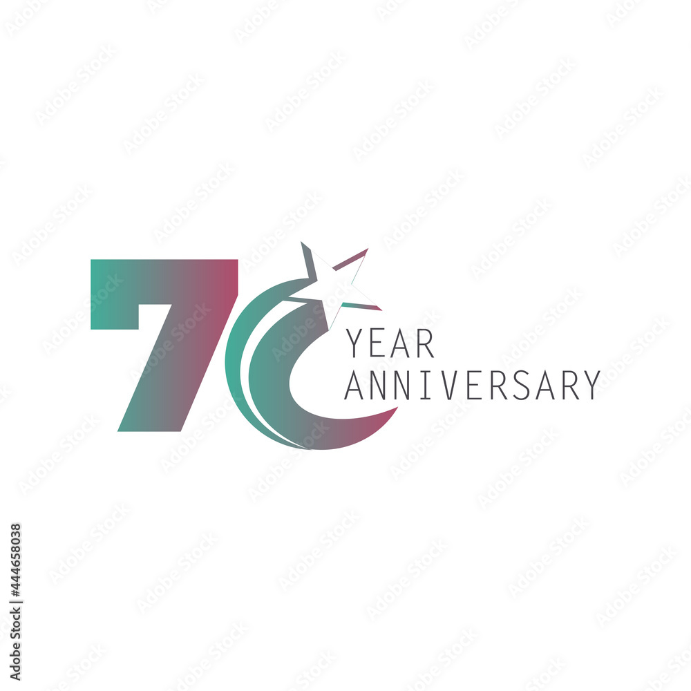 Obraz premium 70 Year Anniversary Logo Vector Template Design Illustration White Color