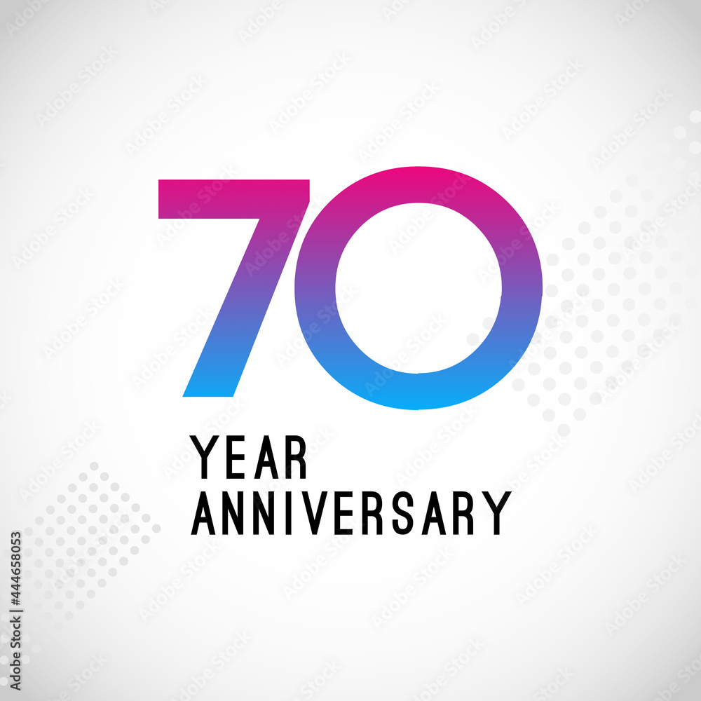 70 Year Anniversary Logo Vector Template Design Illustration White Color 70 Year Anniversary Logo Vector Template Design Illustration White Color